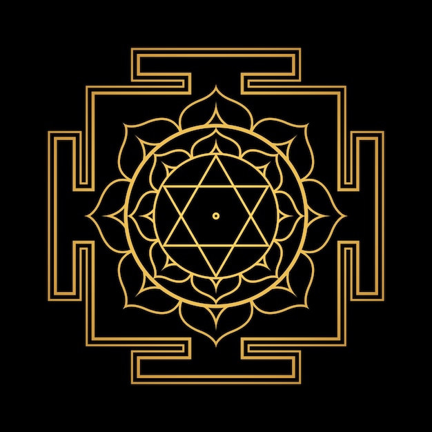 Premium Vector | Vector design shiny gold bhuvaneshvari aspect yantra ...