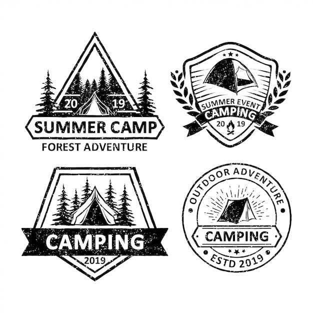 Download Vector element of camping and outdoor adventure | Premium ...