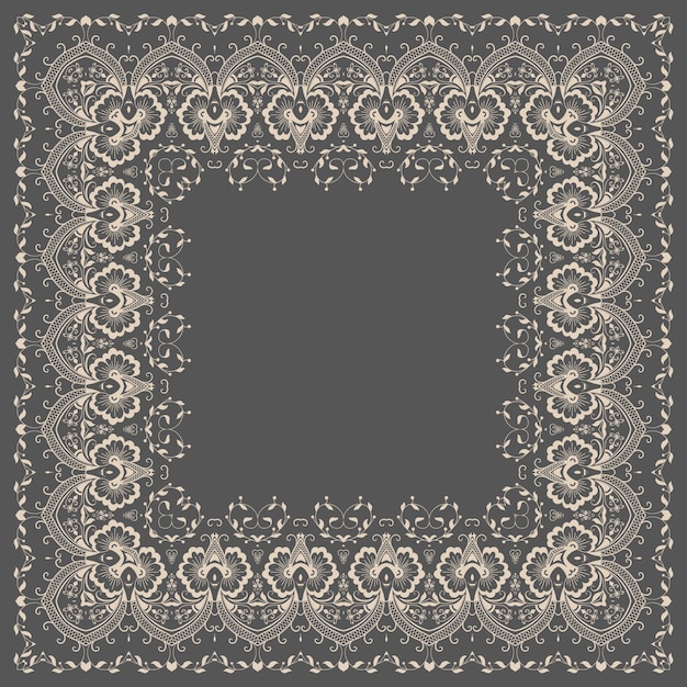 Download Vector fine floral square frame. decorative element for ...