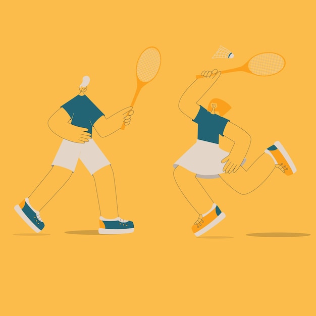 Premium Vector | Vector flat illustration. stay active. boy and girl ...