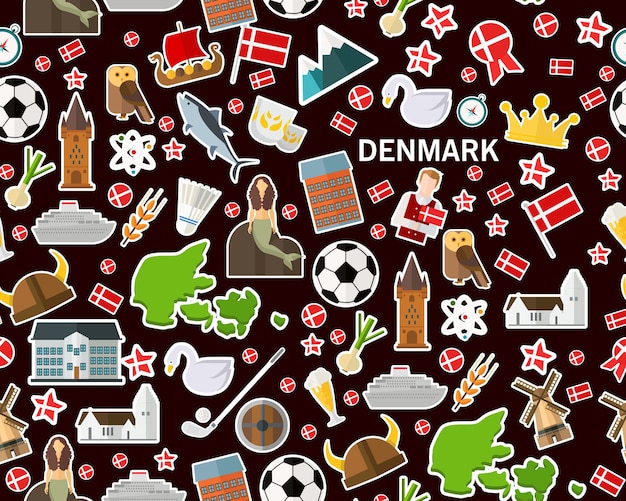 Vector flat seamless texture pattern denmark Premium Vector