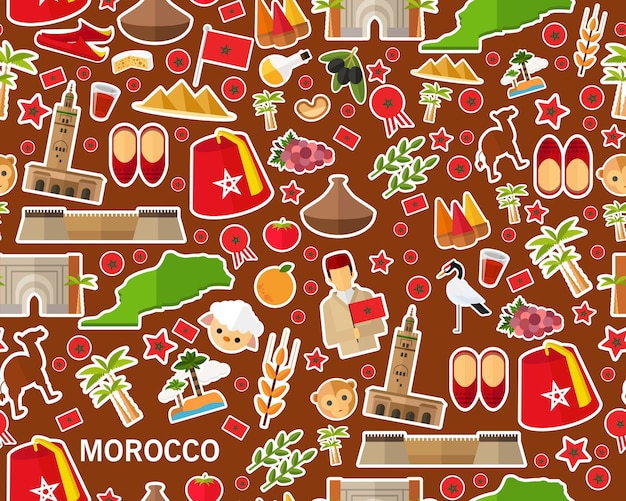 Vector flat seamless texture pattern morocco Premium Vector
