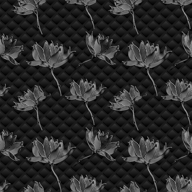 ベクトル花の背景 黒のグラフィックの花 無料のベクター