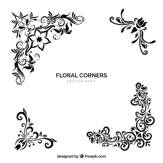 Download Free Vector | Vector floral corners
