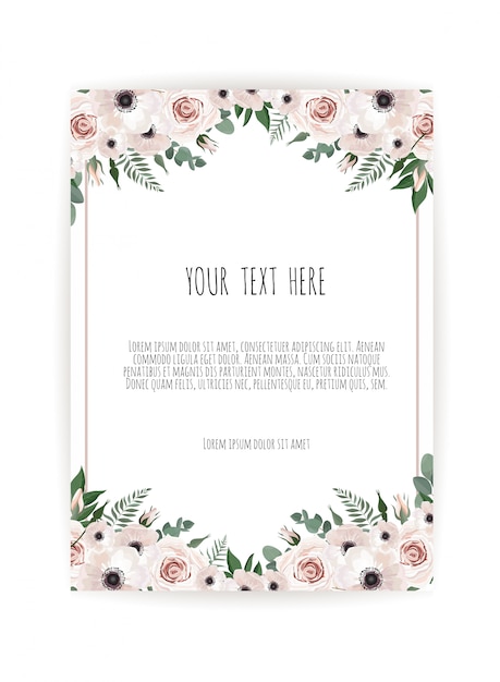 Premium Vector | Vector floral design card.