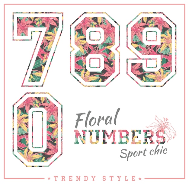 Vector floral numbers Vector | Premium Download