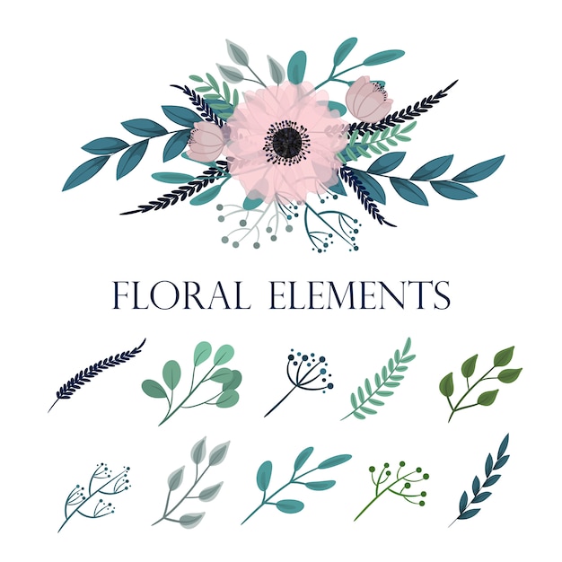 Download Premium Vector | Vector floral set