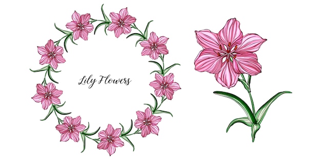 Download Vector flower arrangements with lily flowers Vector ...