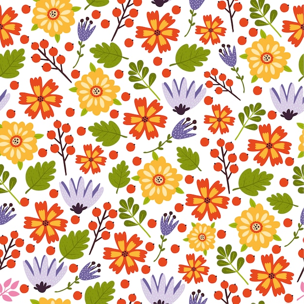 Vector flower summer colorful pattern