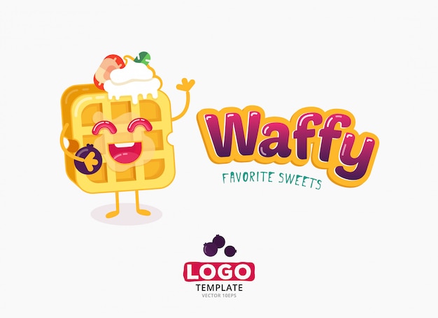 Download Free Vector Food Logo Template Design Belgium Waffles With Ice Cream Use our free logo maker to create a logo and build your brand. Put your logo on business cards, promotional products, or your website for brand visibility.
