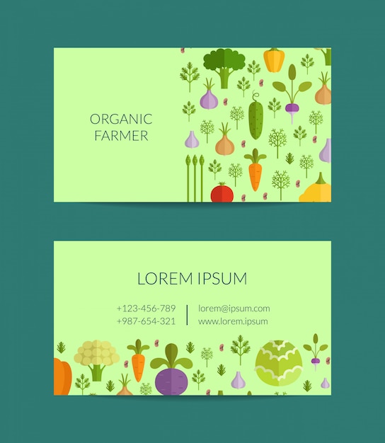 Premium Vector | Vector fruits and vegetables organic farm, vegan ...