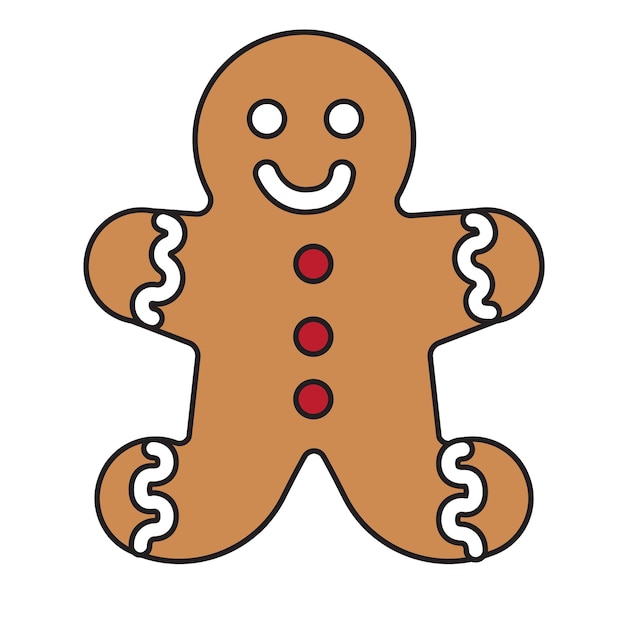 Premium Vector | Vector gingerbread man isolated on white background