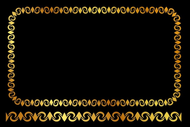 Premium Vector | Vector golden rectangle floral frame, at black background