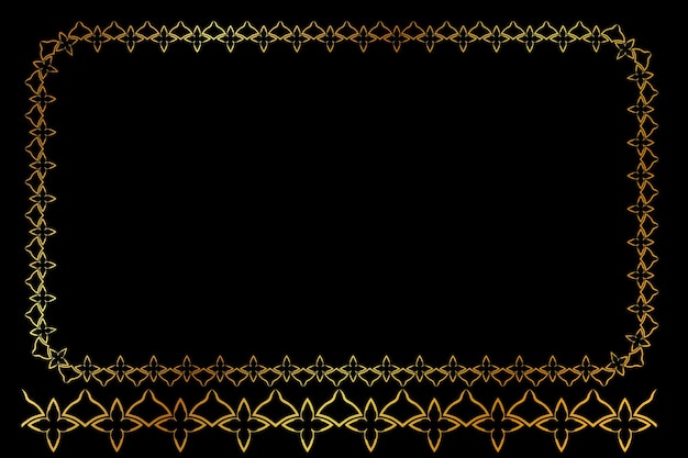 Premium Vector | Vector golden rectangle floral frame, at black background