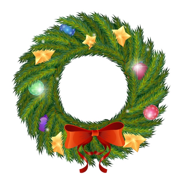 Download Vector green christmas wreath | Premium Vector