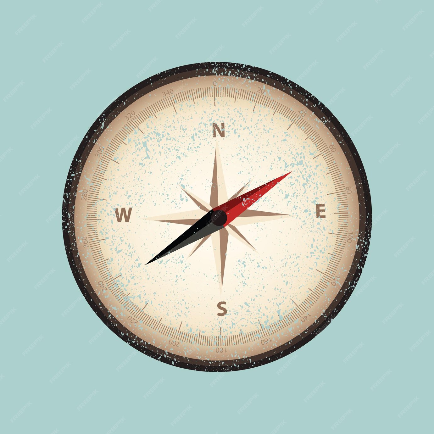 Premium Vector | Vector grunge compass flat icon