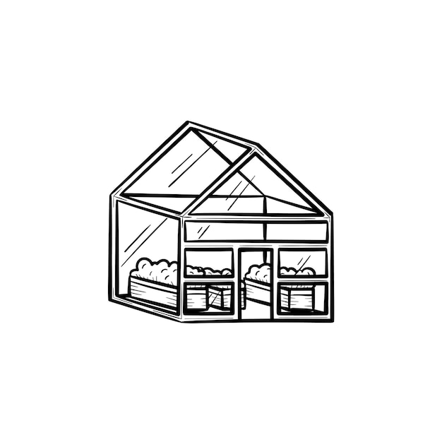 Premium Vector Vector hand drawn greenhouse outline doodle icon