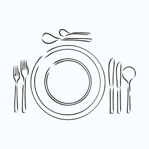 Premium Vector | Vector hand drawn illustration with table setting set ...