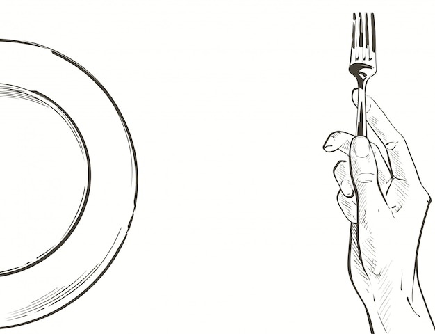 Premium Vector Vector Hands Holding A Knife And Fork