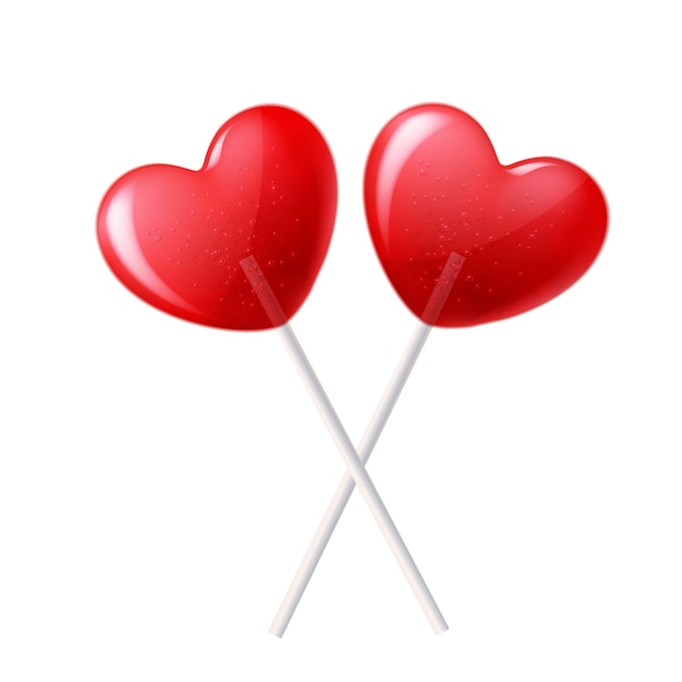 Download Vector heart lollipop candy 3d valentine day sweet ...