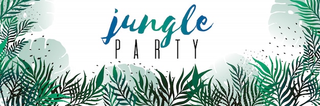 Premium Vector Vector Horizontal Tropical Leaves Summer Banners On White Background