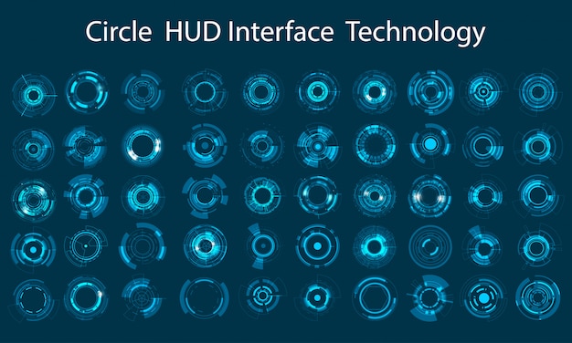 Vector icon set technology circle design Premium Vector