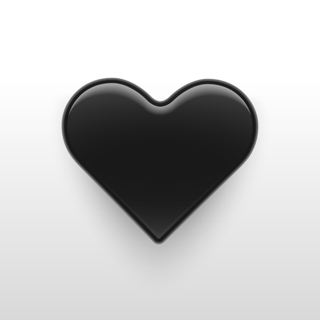 Vector illustration,3d black glossy heart Vector | Premium Download