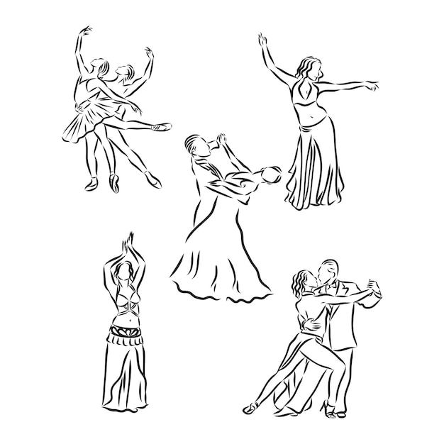 Premium Vector Vector illustration of ballroom dancing couples