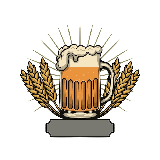 Premium Vector Vector Illustration Of Beer In A Glass Oktoberfest