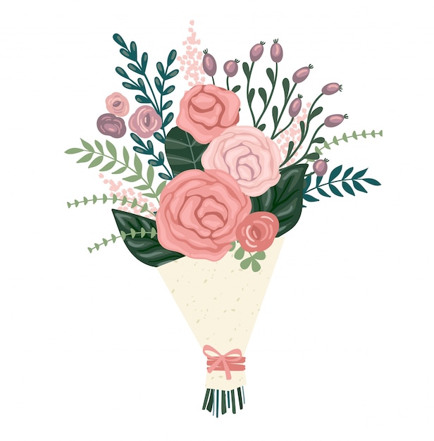 Download Premium Vector | Vector illustration bouquet of flowers