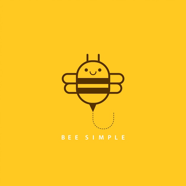 Download Free Vector Illustration Of Brown Bee In Linear Geometric Style Bee Use our free logo maker to create a logo and build your brand. Put your logo on business cards, promotional products, or your website for brand visibility.