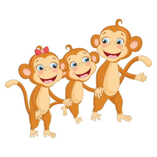 Premium Vector Vector Illustration Of Cartoon Monkeys