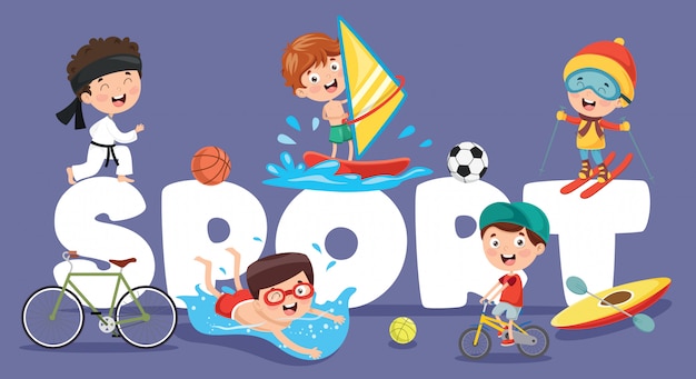 Premium Vector | Vector illustration of children sport