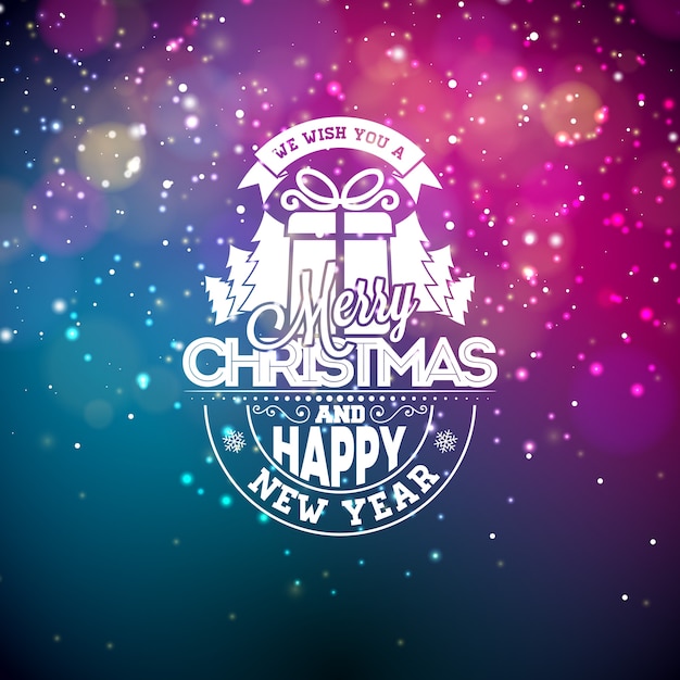 Premium Vector | Vector illustration on a christmas theme with glowing ...