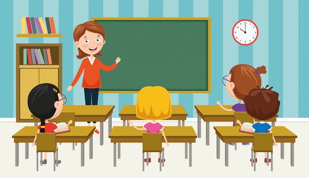 Premium Vector | Vector illustration of classroom