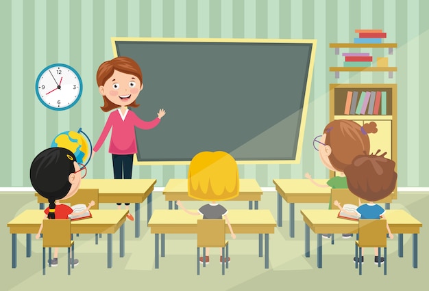 Premium Vector | Vector illustration of classroom