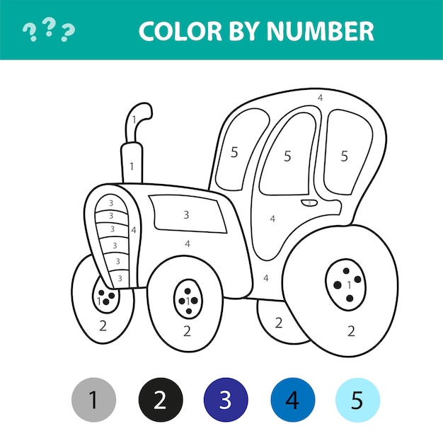 Premium Vector | Vector illustration of coloring book tractor
