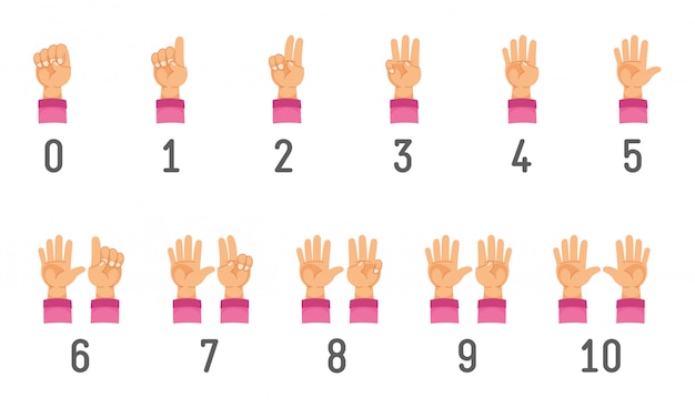 Vector illustration of counting hand | Premium Vector