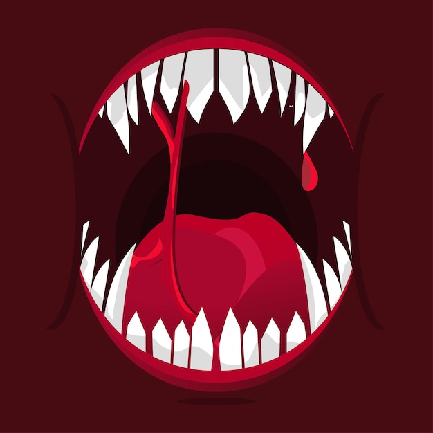 Premium Vector Vector illustration of a cute monster mouth template