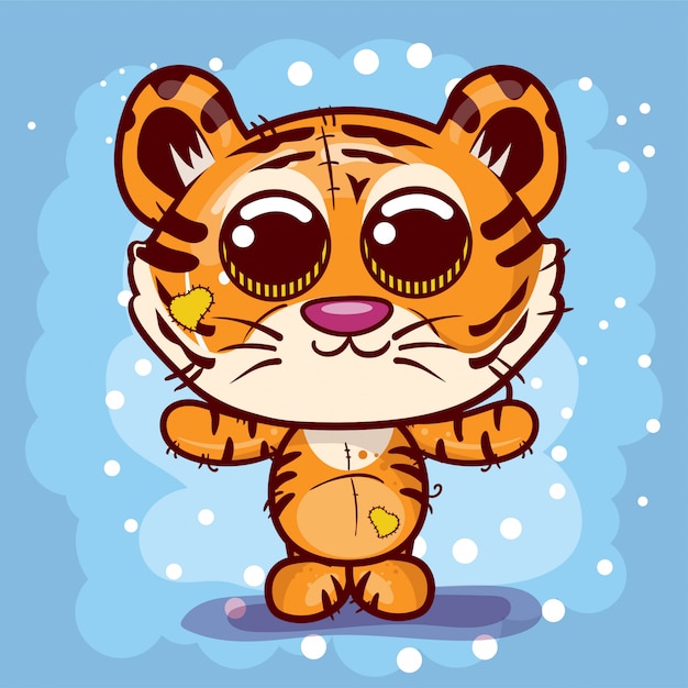 Download Vector illustration of a cute tiger. - vector Vector ...