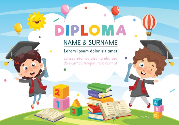 Vector illustration of diploma design Premium Vector