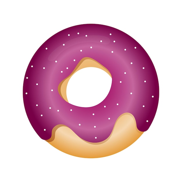 Premium Vector Vector Illustration Of Donut In Glaze In Flat Style Donut Illustration In Pink 2436