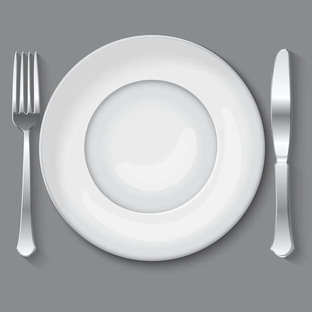 Premium Vector | Vector illustration of empty white plate.