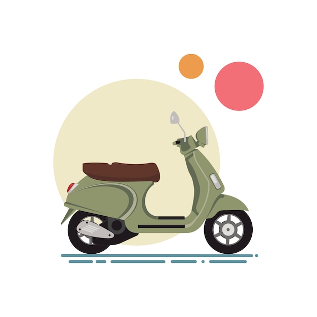 Download Free Vector Illustration Of A Flat Design Of The Scooter Classic Use our free logo maker to create a logo and build your brand. Put your logo on business cards, promotional products, or your website for brand visibility.