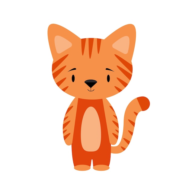 Premium Vector | Vector illustration of a ginger tabby cat on a white ...