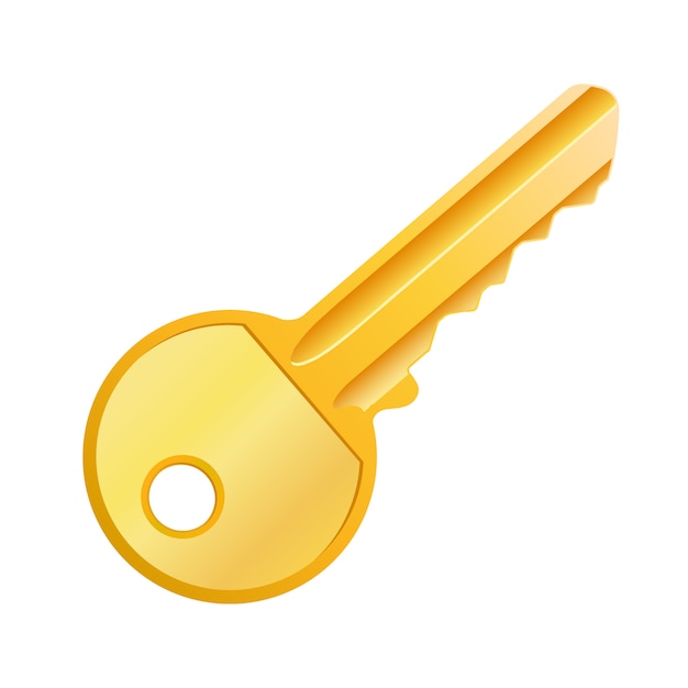 Vector illustration of golden key isolated | Premium Vector