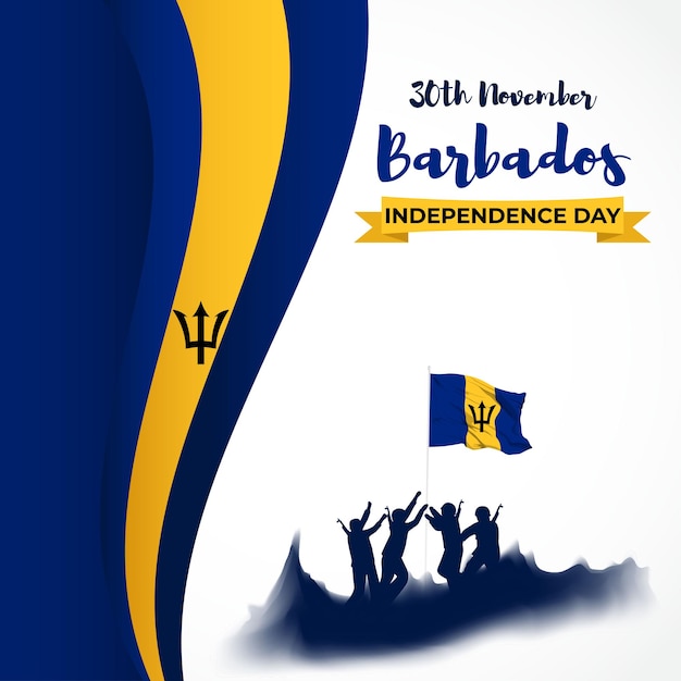 Premium Vector Vector illustration of happy barbados independence day