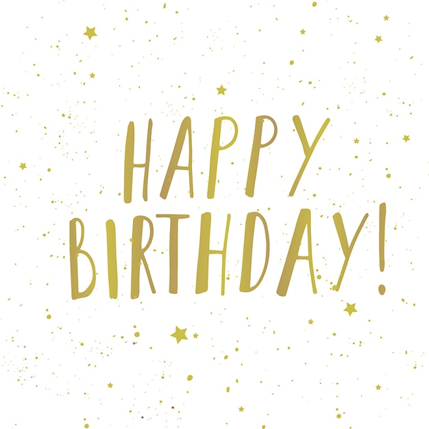 Premium Vector | Vector illustration of happy birthday words and small ...