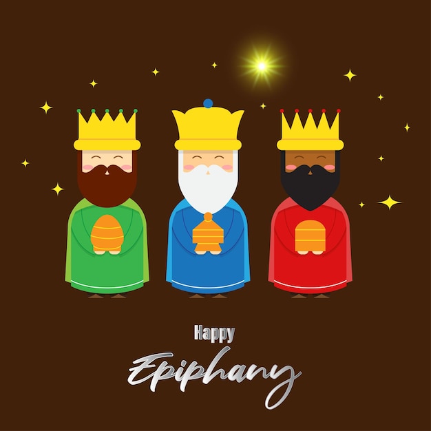 Premium Vector | Vector illustration of happy epiphany greeting