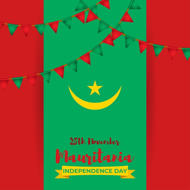 Premium Vector Vector Illustration Of Happy Mauritania Independence